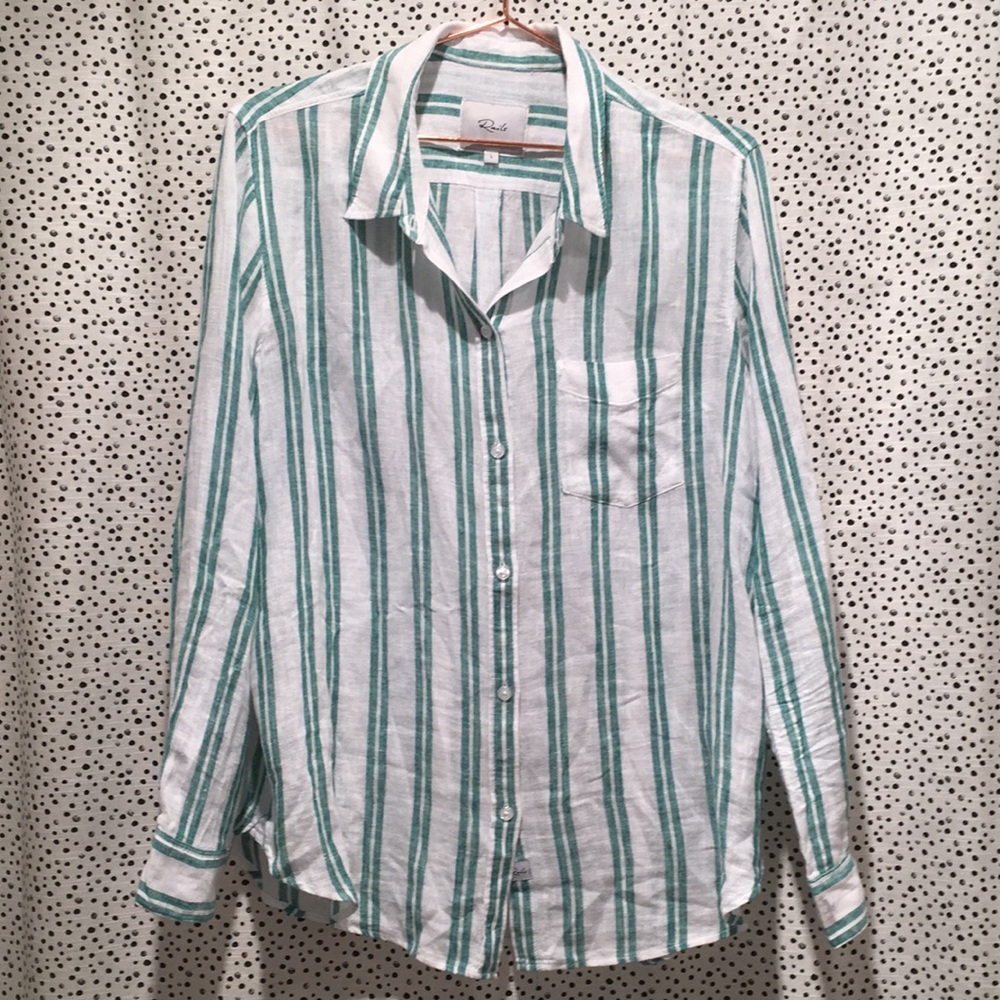 Rails charli cordoba stripe linen blend button